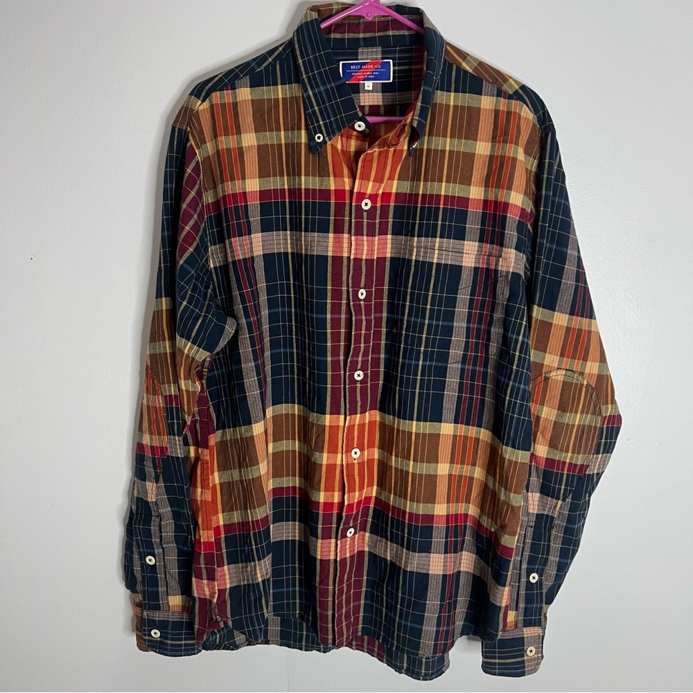Best Made Co. Long Sleeve Button Down Shirt Mens XL Red Blue